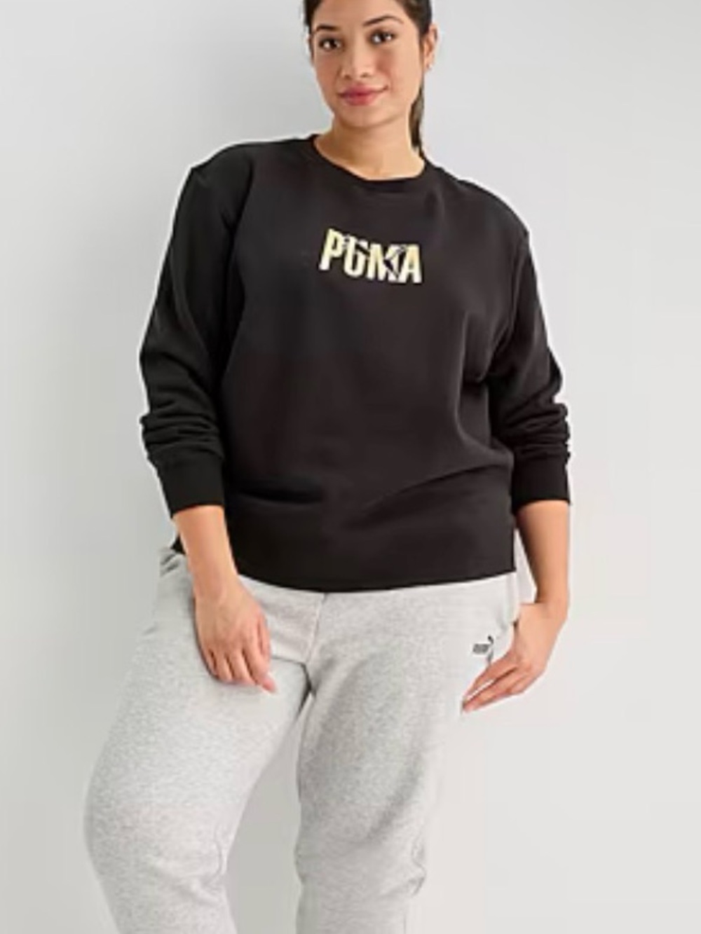 Puma Black Sweatshirt with Light Gray Joggers
